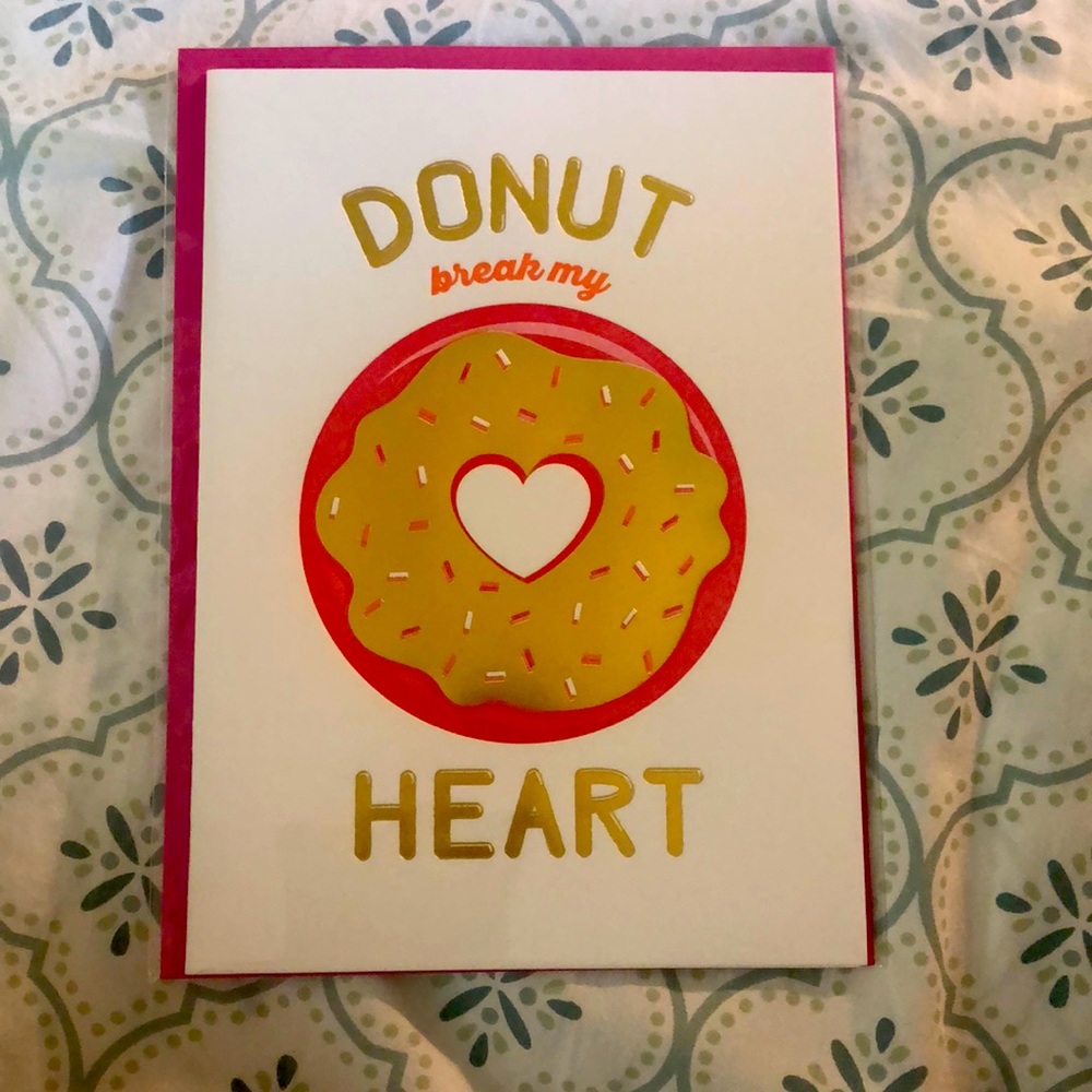 “Donut break my heart” papyrus Valentines day card